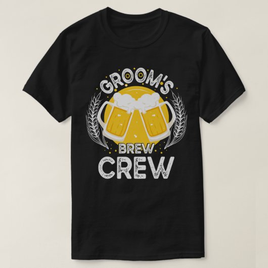 仲間の飲み会クルー 面白い結婚式前の男たちのパーティーT Tシャツ (デザイン正面)