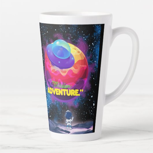 任務と冒険 カフェラテマグ (右)