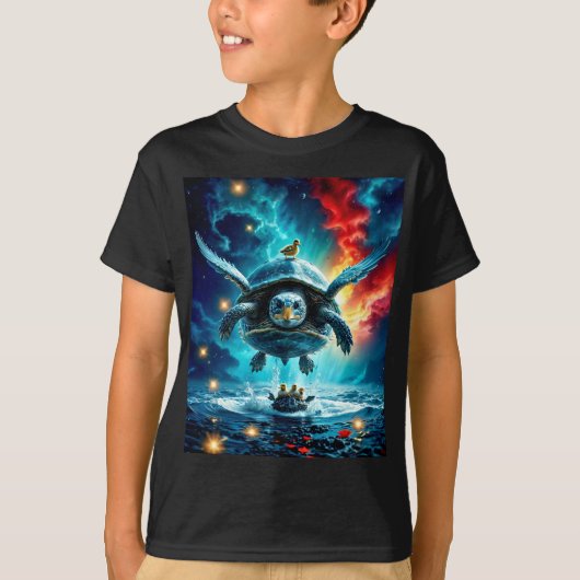 任務に就いた亀 Tシャツ (正面)