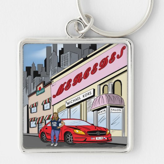 任務の喜劇的なデザイン キーホルダー (正面)