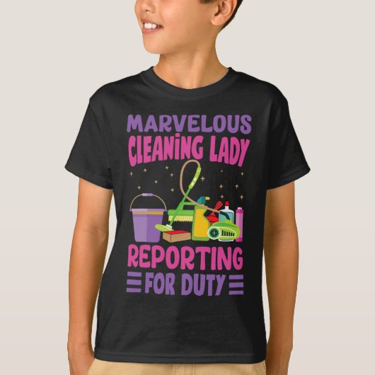 任務遂行!素晴らしいお掃除レディ - 冗談 Tシャツ (正面)