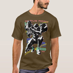 任天堂メトロイドサマスアランレトロネオンポスター Tシャツ