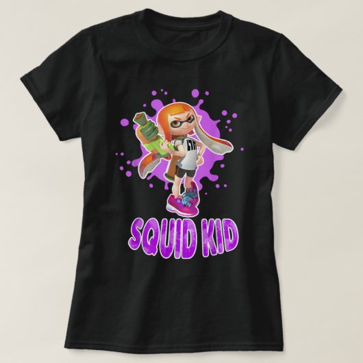 任天堂Splatoon Squid Kid Pink Splat Graphic T S Tシャツ (デザイン正面)