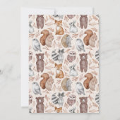 任意お洒落の年齢のウッドランド動物の誕生日パーティー 招待状 (裏面)