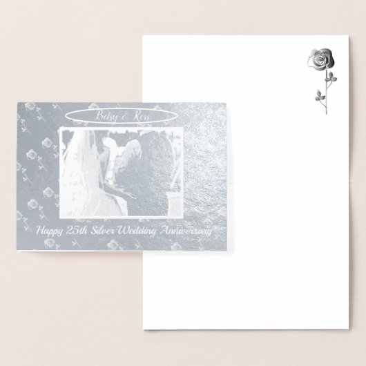 任意のアニバーサリーシルバーバラフォトフレーム空白の 箔カード (ディスプレー)