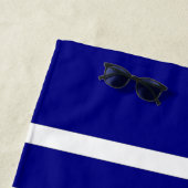 任意のイニシャル文字、青の白い鎖円 ビーチタオル (インサイチュ)