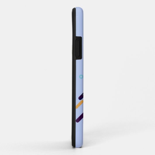 任意のイニシャル、青絵を描ストライプ値 Case-Mate iPhoneケース (裏面/右)