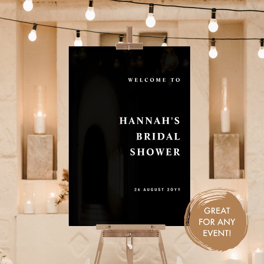 任意のイベントとエレガントウェルカムモダンブラック アクリルサイン