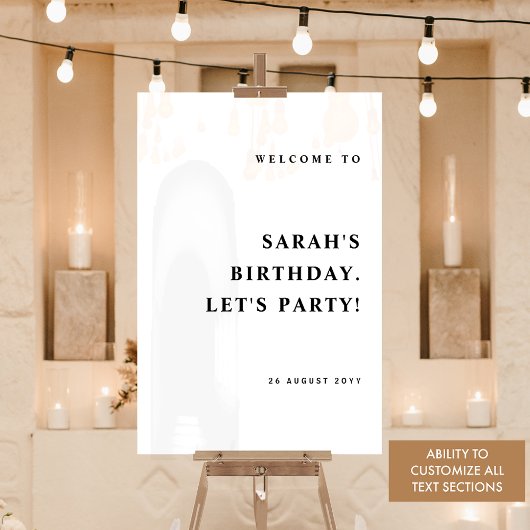 任意のイベントとエレガントウェルカムモダンホワイト アクリルサイン