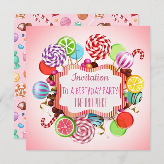 任意のイベントキャンディ招待状 セーブザデート (正面/裏面)