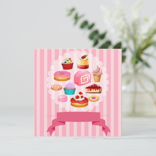 任意のイベントスイーツ招待状 セーブザデート (スタンド正面)