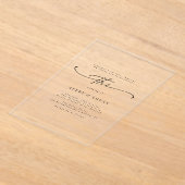 任意のイベント招待状 | ブラックミニマ結婚リスト澄ん アクリル招待状 (レイダウン)