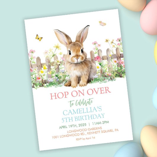 任意のイベント – バニー誕生日ベイビーシャワーイースターエッグ 招待状