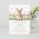 任意のイベント – バニー誕生日ベイビーシャワーイースターエッグ 招待状 (スタンド正面)