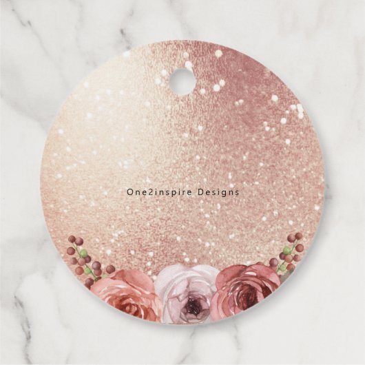 任意のイベント、バラ金ゴールド赤面フローラ愛感謝していと フェイバータグ (裏面)