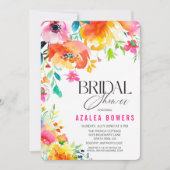 任意のイベント フラワー ウォーターカラー 招待状 (正面)