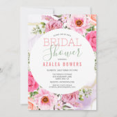 任意のイベント フラワー ウォーターカラー 招待状 (正面)