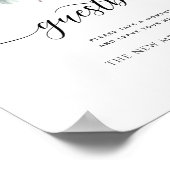 任意のイベント、ブルー ラスティック フラワール、ゲストブック サイン (角)