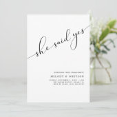 任意のイベント | 彼女は言ったYesシンプル婚約パーティ 招待状 (スタンド正面)