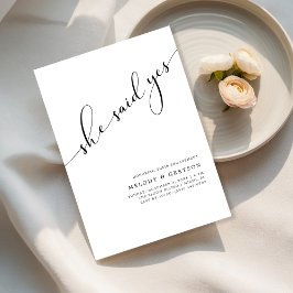 任意のイベント | 彼女は言ったYesシンプル婚約パーティ 招待状