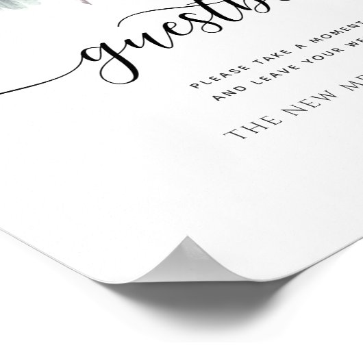 任意のイベント、青素朴フローラ、ゲストブック記号 ポスター (角)