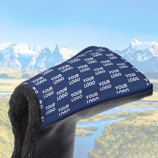 任意のイメージまたはビジネスロゴ編集可能ダークネイビーブルー ゴルフヘッドカバー