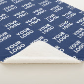 任意のイメージまたはビジネスロゴ編集可能ダークネイビーブルー シェルパブランケット (3/4)