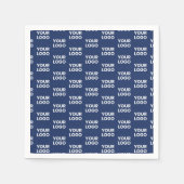 任意のイメージまたはビジネスロゴ編集可能ダークネイビーブルー スタンダードカクテルナプキン (正面)