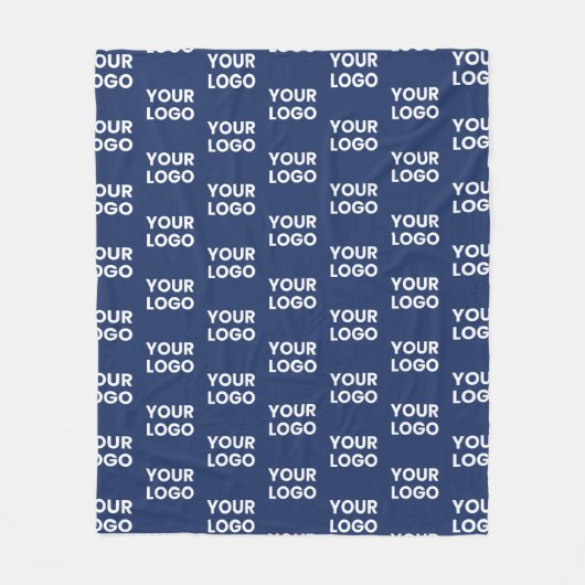 任意のイメージまたはビジネスロゴ編集可能ダークネイビーブルー フリースブランケット (正面)