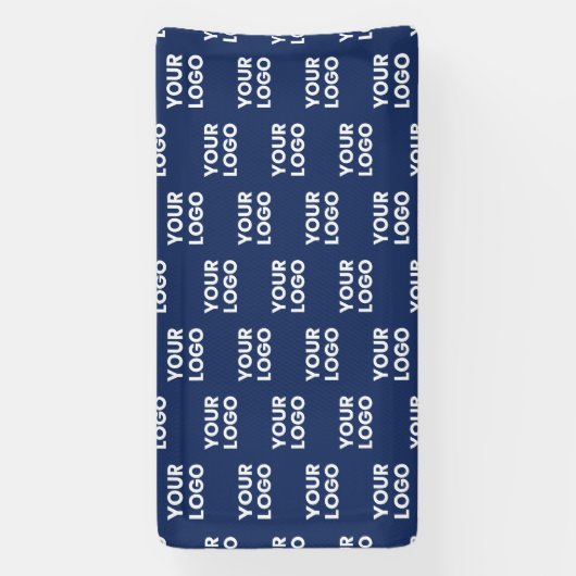 任意のイメージまたはビジネスロゴ編集可能ダークネイビーブルー 横断幕 (縦)