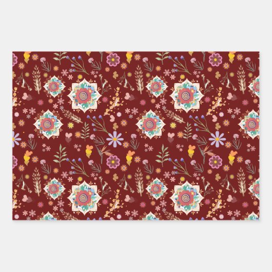 任意のエレガント大事な行事ギフト ラッピングペーパーシート (正面3)