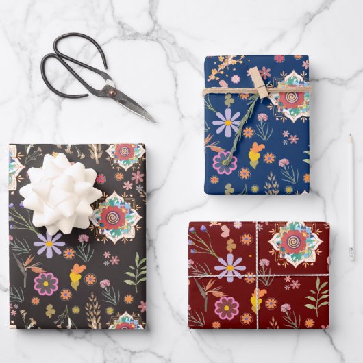 任意のエレガント大事な行事ギフト ラッピングペーパーシート (正面)