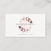 任意のエレガント年齢ピンク紫色の動物相リース誕生日 プレイスカード (裏面)