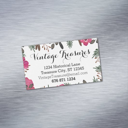 任意のカスタムの花柄 マグネット名刺 (インサイチュ)