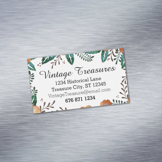 任意のカスタムの花柄 マグネット名刺 (インサイチュ)