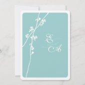 任意のカスタムカラー野生の花の結婚枝 招待状 (裏面)