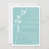 任意のカスタムカラー野生の花の結婚枝 招待状 (正面)