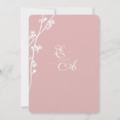 任意のカスタムカラー野生の花の結婚枝 招待状 (裏面)