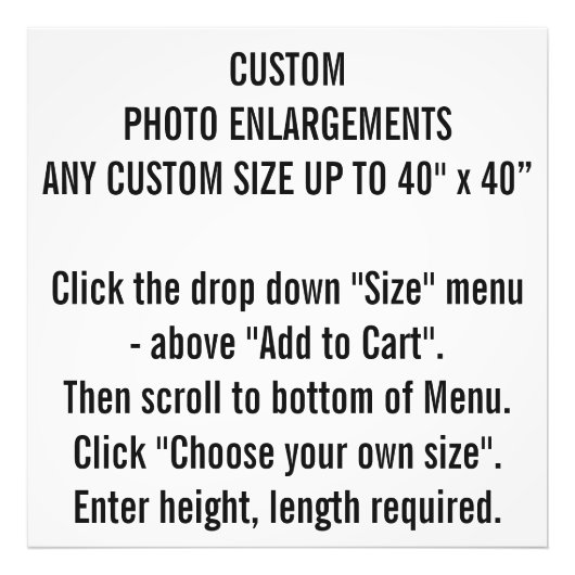 任意のカスタムサイズ写真プリントの拡大 フォトプリント            (正面)