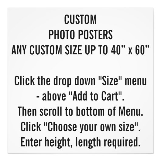 任意のカスタムサイズ写真ポスタープリント フォトプリント            (正面)