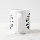 任意のカスタム文字の背景顔(BLCK) ジャンボコーヒーマグカップ (裏面)