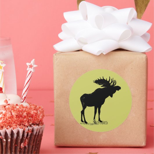 任意のカスタム色ムースシルエット ラウンドシール (パーティー)