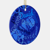 任意のカッコいい名前のコラージュ セラミックオーナメント (右)