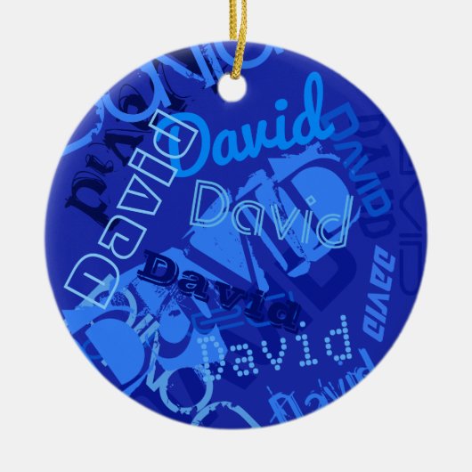 任意のカッコいい名前のコラージュ セラミックオーナメント (正面)