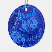 任意のカッコいい名前のコラージュ セラミックオーナメント (左)