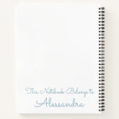 任意のカラフル名前コラージュと花スパイラル ノートブック (裏面)