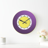 任意のカラフル色のメタリックな紫の枠 ラージ壁時計 (ホーム)