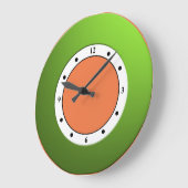 任意のカラフル色のモダンメタリックグリーンフレーム ラージ壁時計 (傾斜)