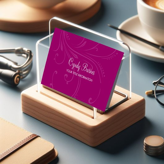 任意のカラーつる植物パターン名刺 名刺