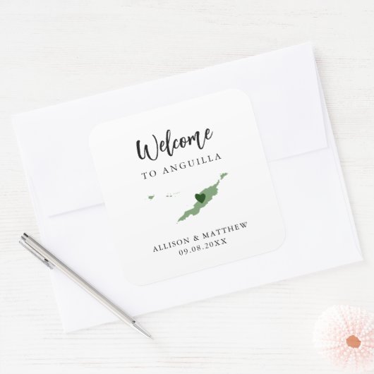 任意のカラーアンギラ結婚のウェルカムバッグまたはボックス スクエアシール (封筒)